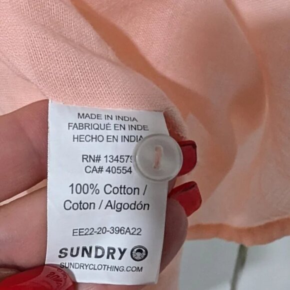 Sundry | Love Oversized Shirt In Neon Peach - Picture 7 of 14